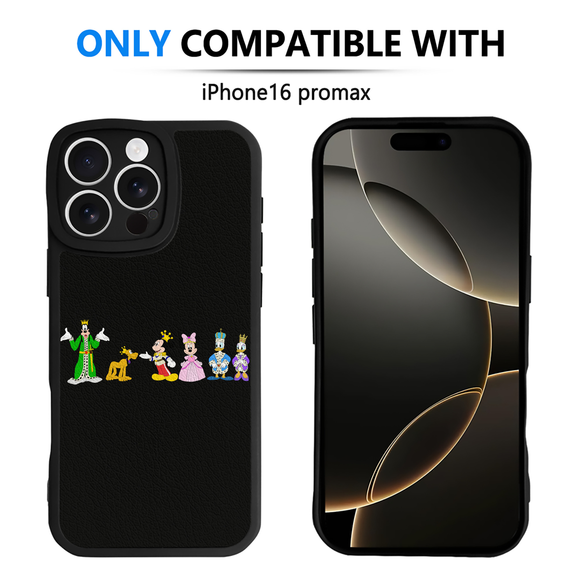 （画像用） ミッキーマウス Mickey Mouse 【iPhone 16シリーズ対応】シリコンスマホケース（レザー調） 材質：シリコン